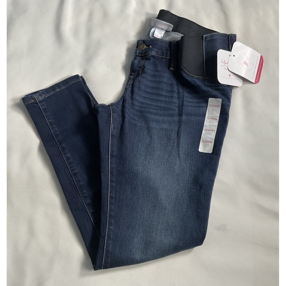 Womens Maternity Size 6 Skinny Jeans Under Belly Stretch Elastic Waistband